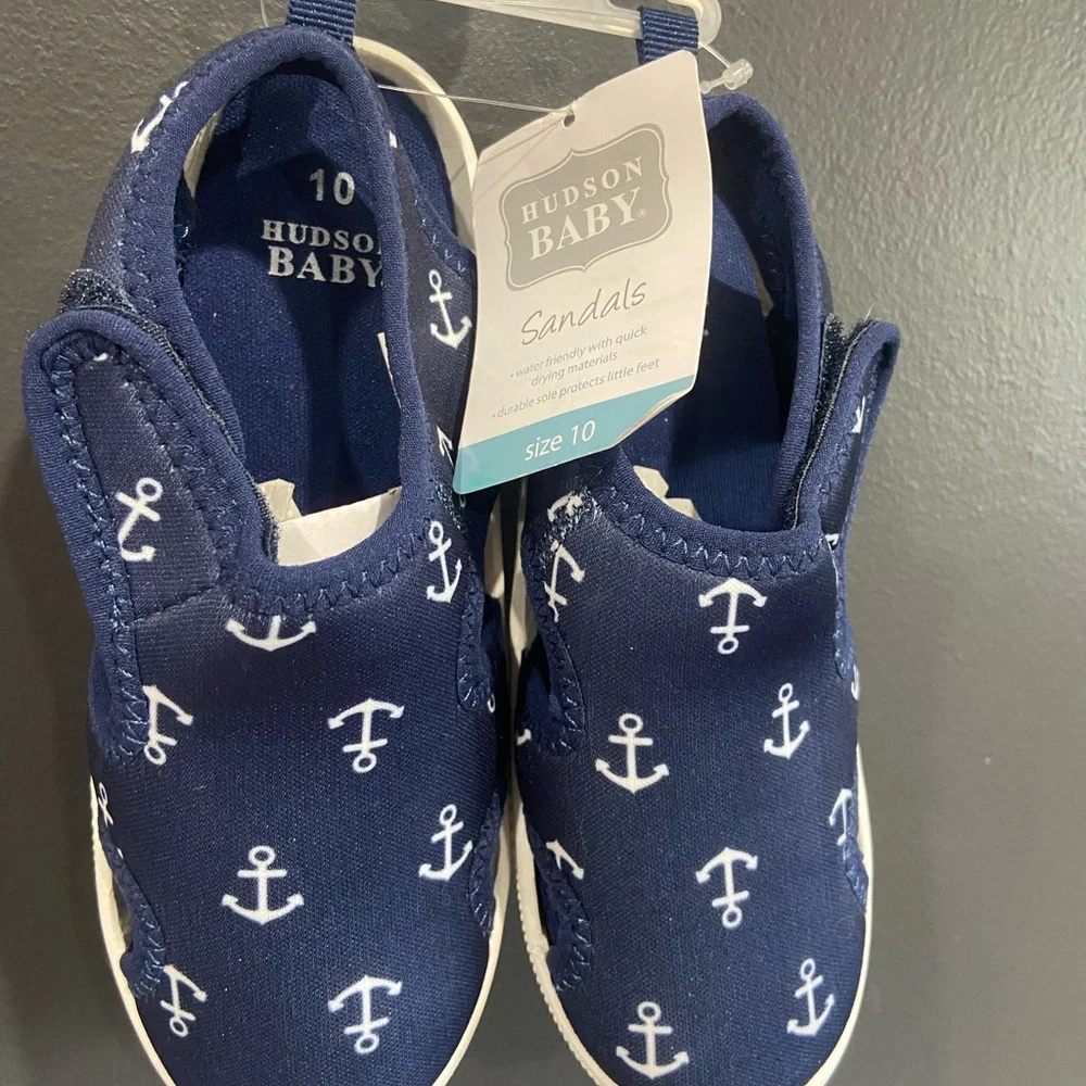 Navy Anchor Print Toddler Water Shoes